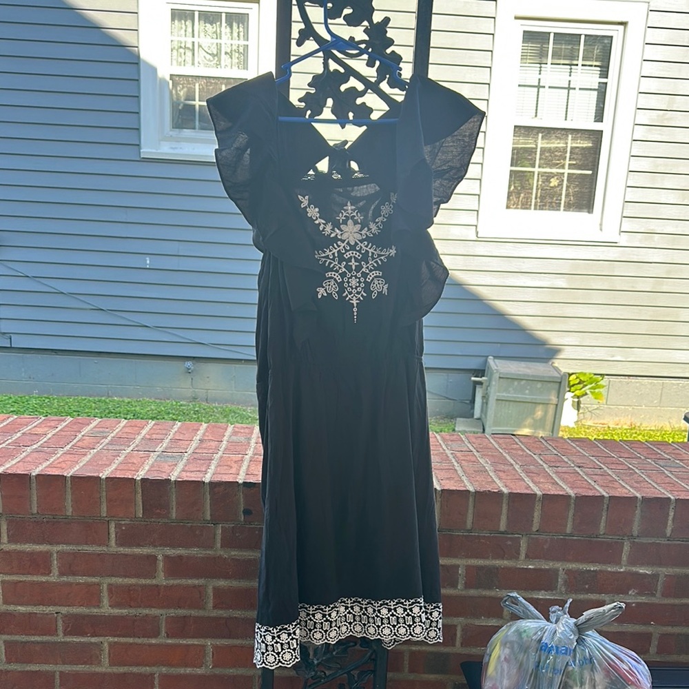 Old Navy Black and Silver Embellished Midi Sundress